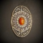 Bezalel Silver brooch With Carnelian Stone