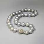ٍٍSouth Sea Natural Gray AA Pearl Necklace